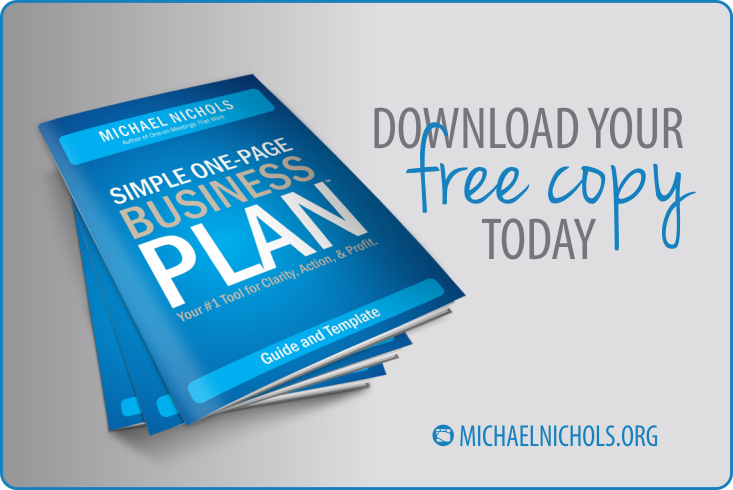 Simple One Page Business Plan Guide Template Michael Nichols